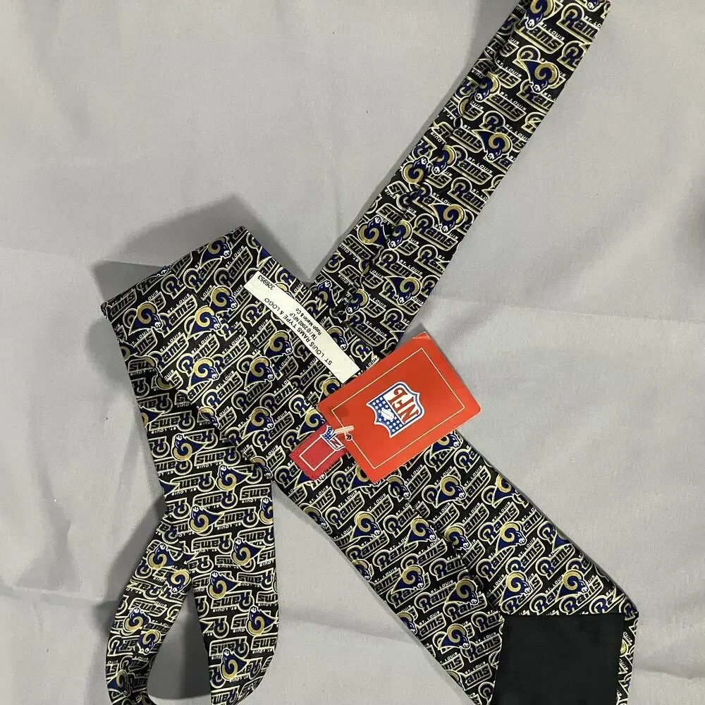 Vintage St. Louis Rams Tie Mens Blue Gold NFL Football Ralph Marlin Silk 2000s‎